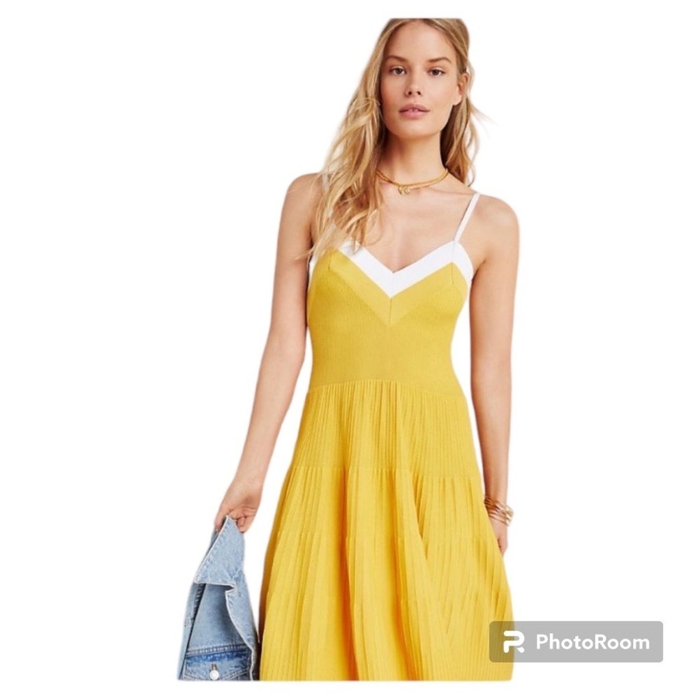 Anthropologie - Eva Franco - Jolie Jolie Tiered  Yellow Dress - XS